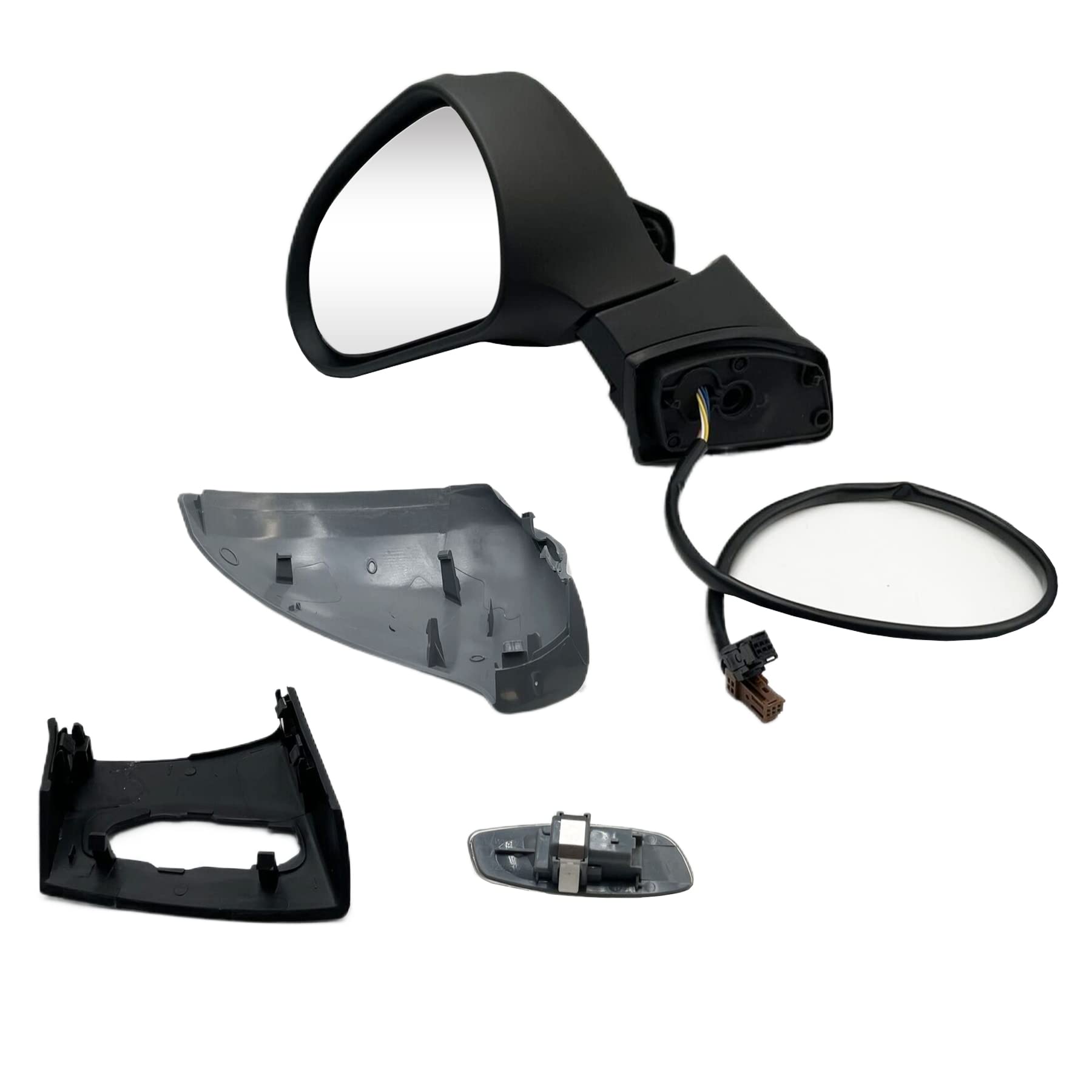 Specchietto Retrovisore Completo Peugeot 207, Sinistra Lato Driver, Elettrico, Riscaldante, Grigio da verniciare, Con Lampeggiante