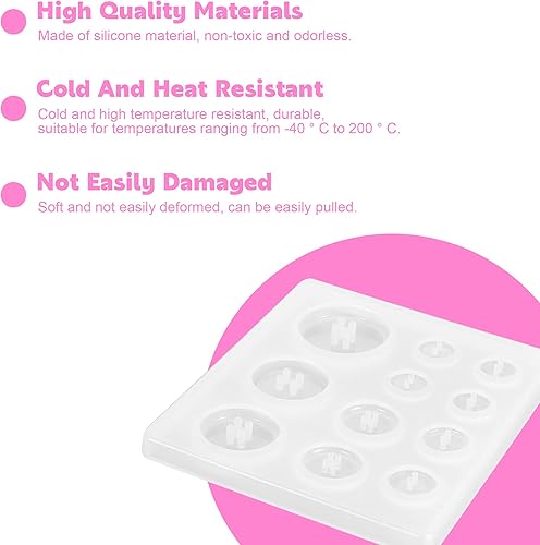 Miniatura 2 de AEGYPIUS Molde de botón, 1 pieza con 11 cavidades de resina para botones, molde de silicona para botones, molde de chocolate para botones, molde de