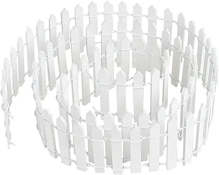 White Miniature Garden Fence Wooden Picket Fence Border Bonsai Fairy Garden Decoration Ornament Decorative Fences Patio, Lawn and Garden Decoration