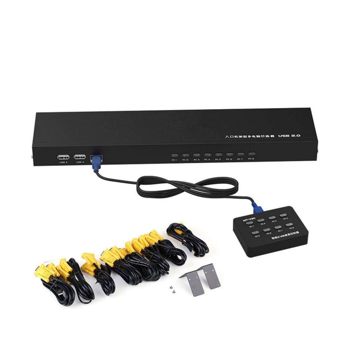 Smart KVM Switch, 8 Port Manual Key Press dvr Switch VGA USB Remote