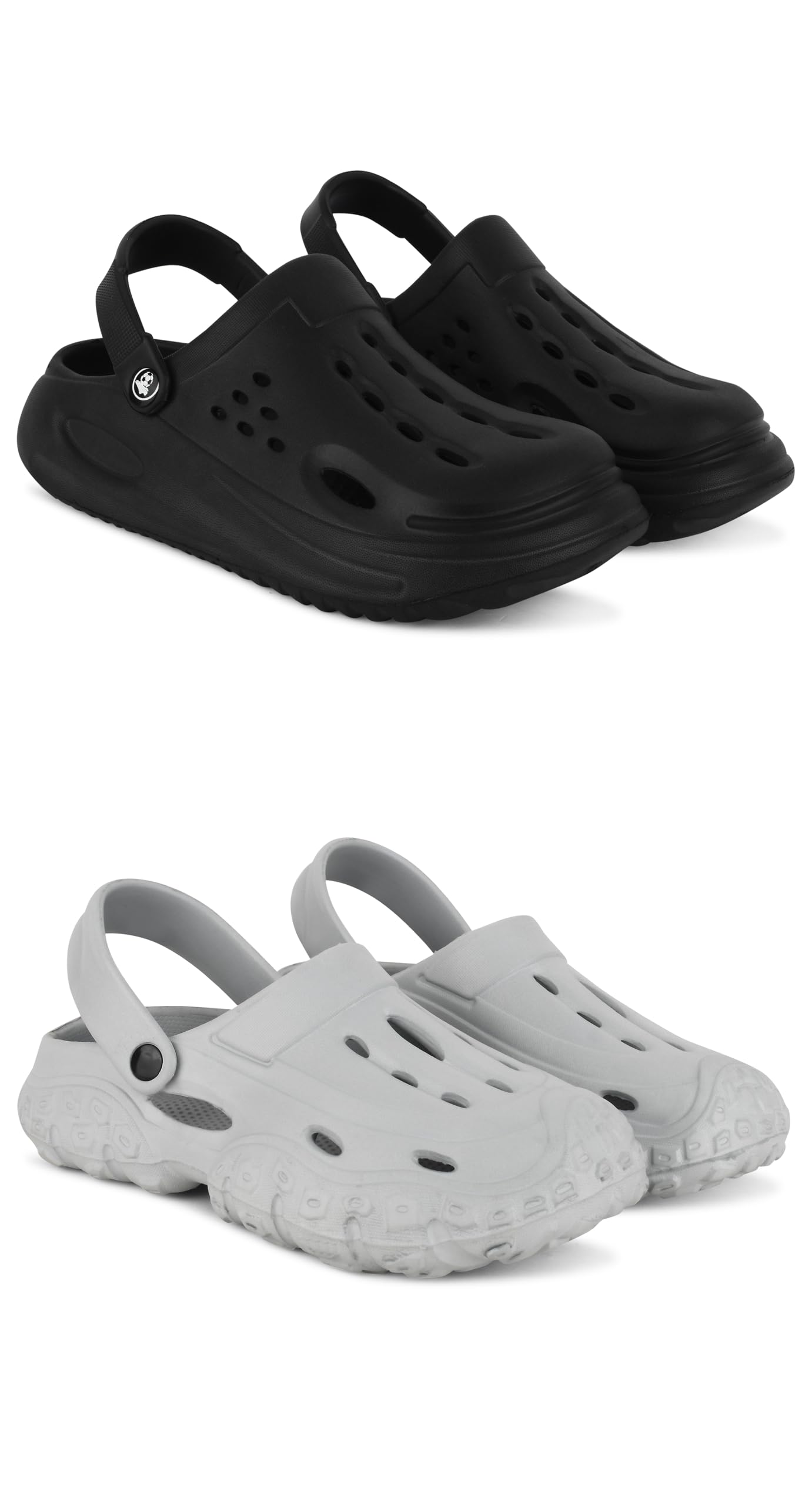 BEONZA Mens Combo Pack of 2 Pairs of Classic Casual Clogs/Sandals with Adjustable Back Strap for Adult | Comfortable & Light Weight | Stylish & Anti-Skid | Waterproof & Daily Mules for Gents/Boys (B0DCTJM5FH) Amazon Price History, Amazon Price Tracker