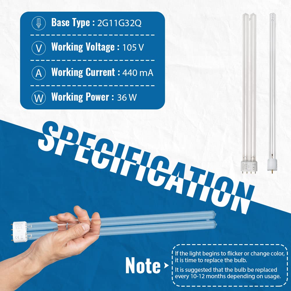 Amazon.com: OXYFUL 36W UV 2G11-4 Pin Base Replacement Light