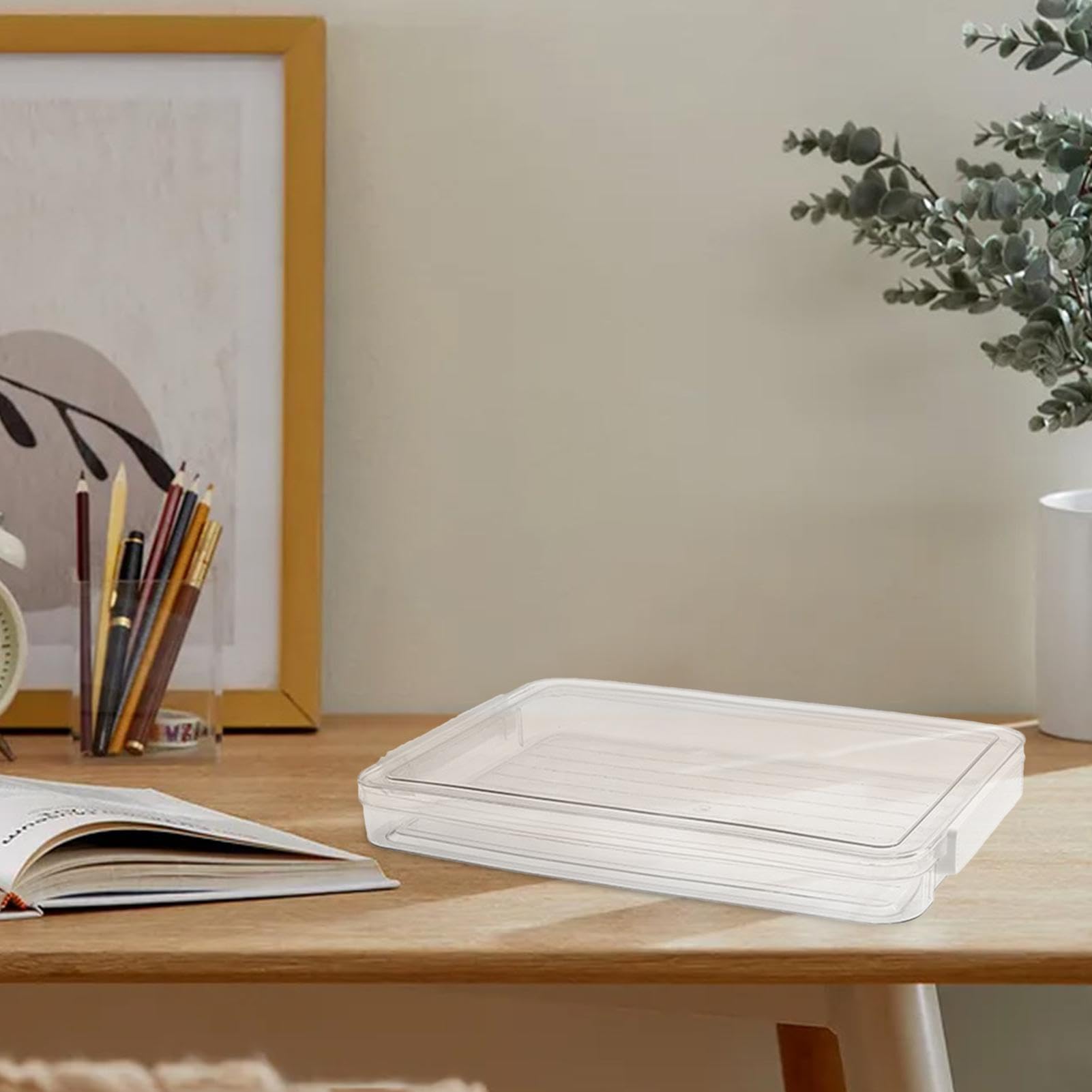 Scatola portaoggetti A4 Borsa portatile per progetti contenitore per documenti con coperchio salvaspazio