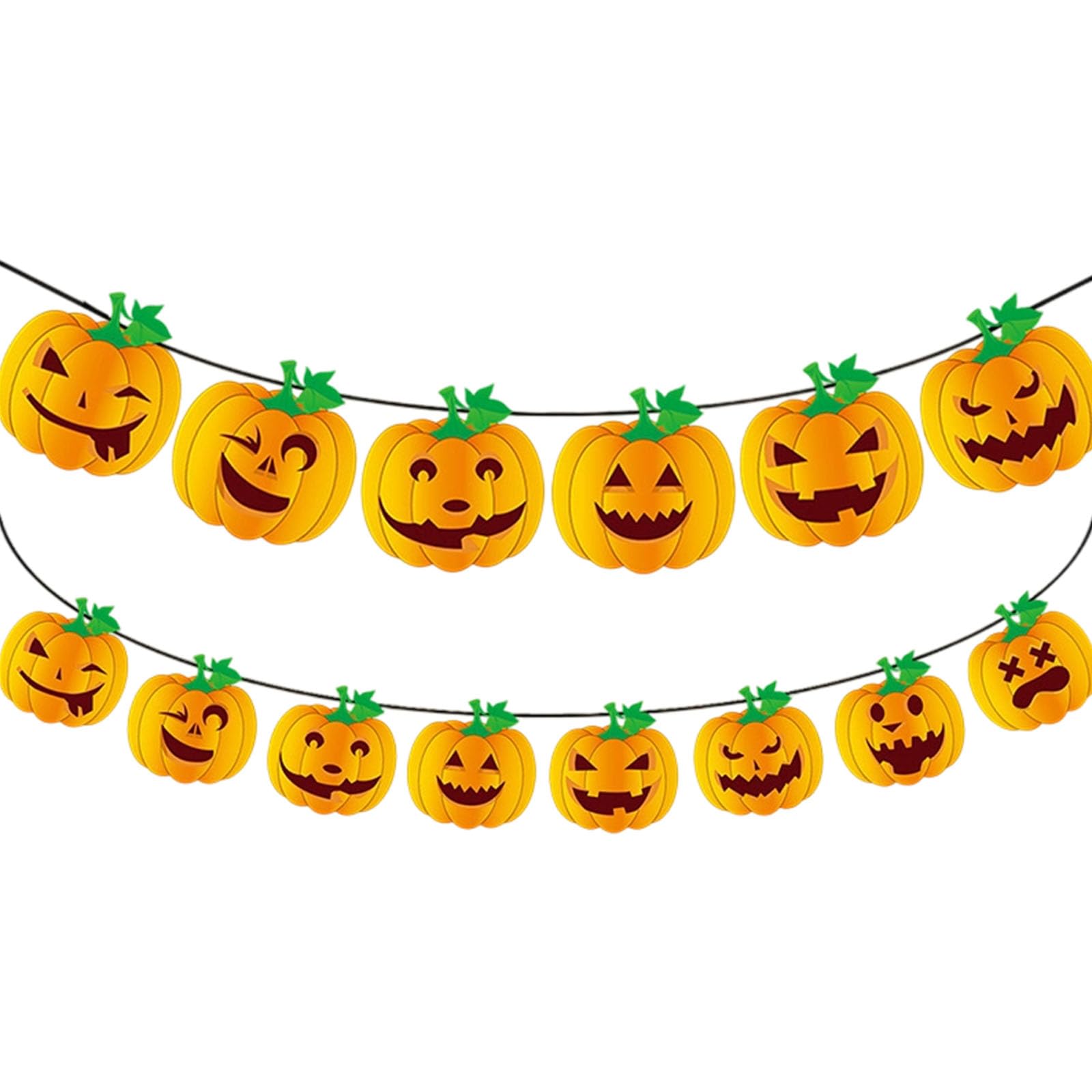 Yhplxyuus Halloween Decoration Paper Banners Pumpkin Bunting Hanging Ornament for Holiday Parties and Retail Shop Window Display Halloween Store Promotion Decoration