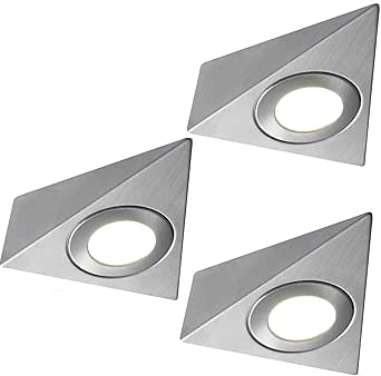 6x BRUSHED NICKEL Ultra-Slim Square Under Cabinet Kitchen Light & Driver Kit - Natural White Diffused Led - View #9