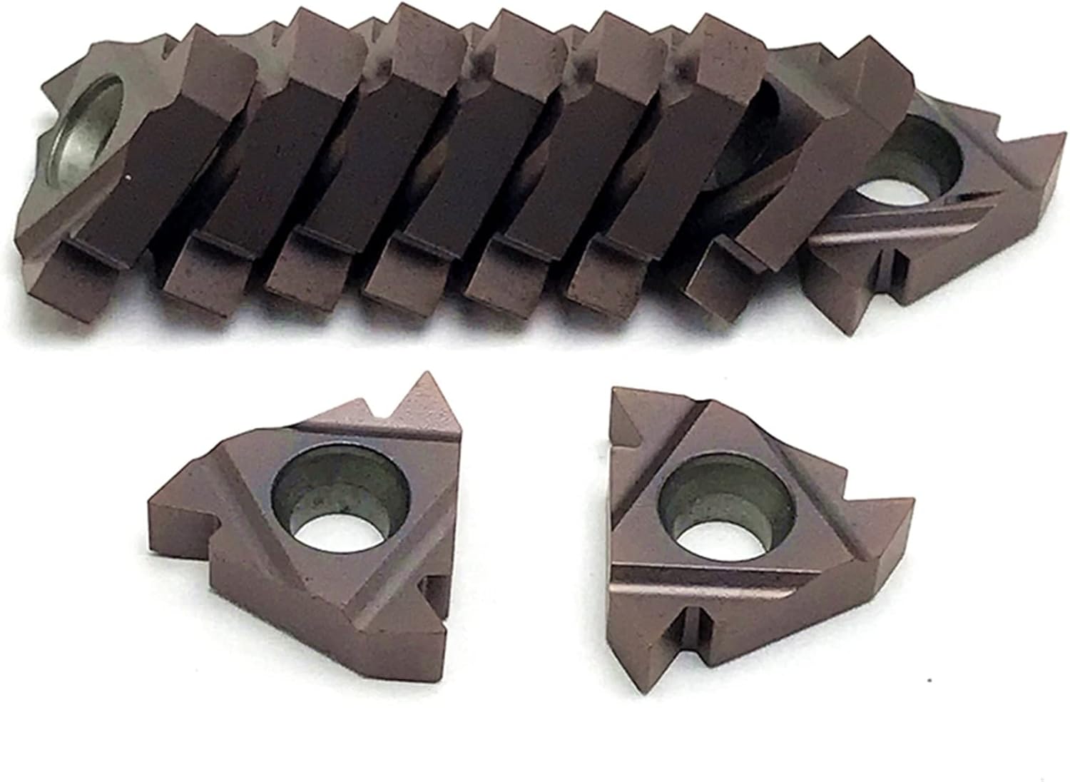 Thread Turning Tool Carbide Inserts CNC Cutting Tool Turning Insert 16IR AG60 Thread Insert Steel Processing (Angle : 16IR AG60 VP15TF, Shank Diameter : 10pcs)