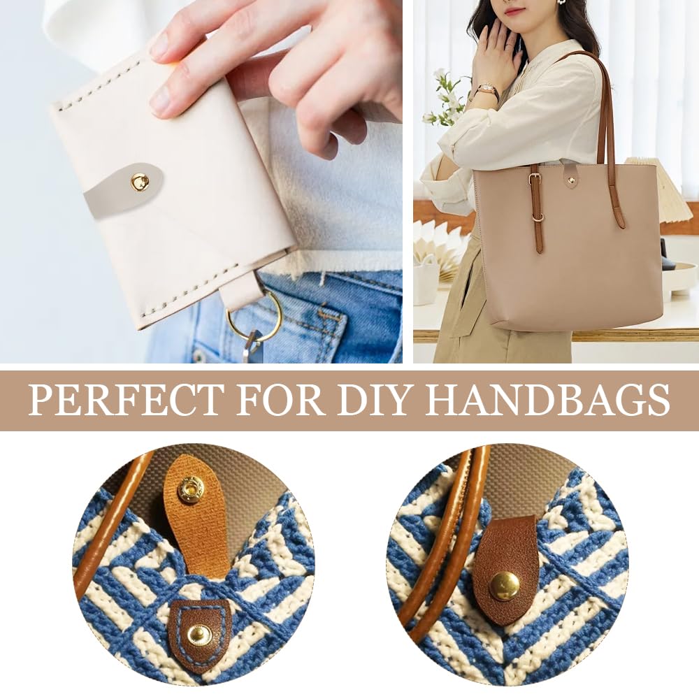 10 Juegos Hebillas de Cuero para Bolsos,Cierres para Bolsos de Crochet, Cierre Bolso Ganchillo,Hebillas de Presion,Leather Buckle para Cartera, Chaqueta, Cuaderno, Manualidades-5 Colores