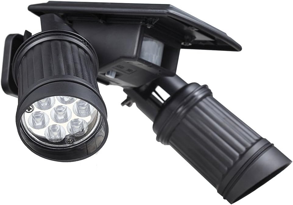 LED Solar Spot Light For Outdoors, 40 Lumens, 120° Wide Angle, Waterproof, Rechargeable, with Motion Sensor and Solar Panel for Gardens, Courtyards, Paths, Steps and Fences, with 14 LEDs