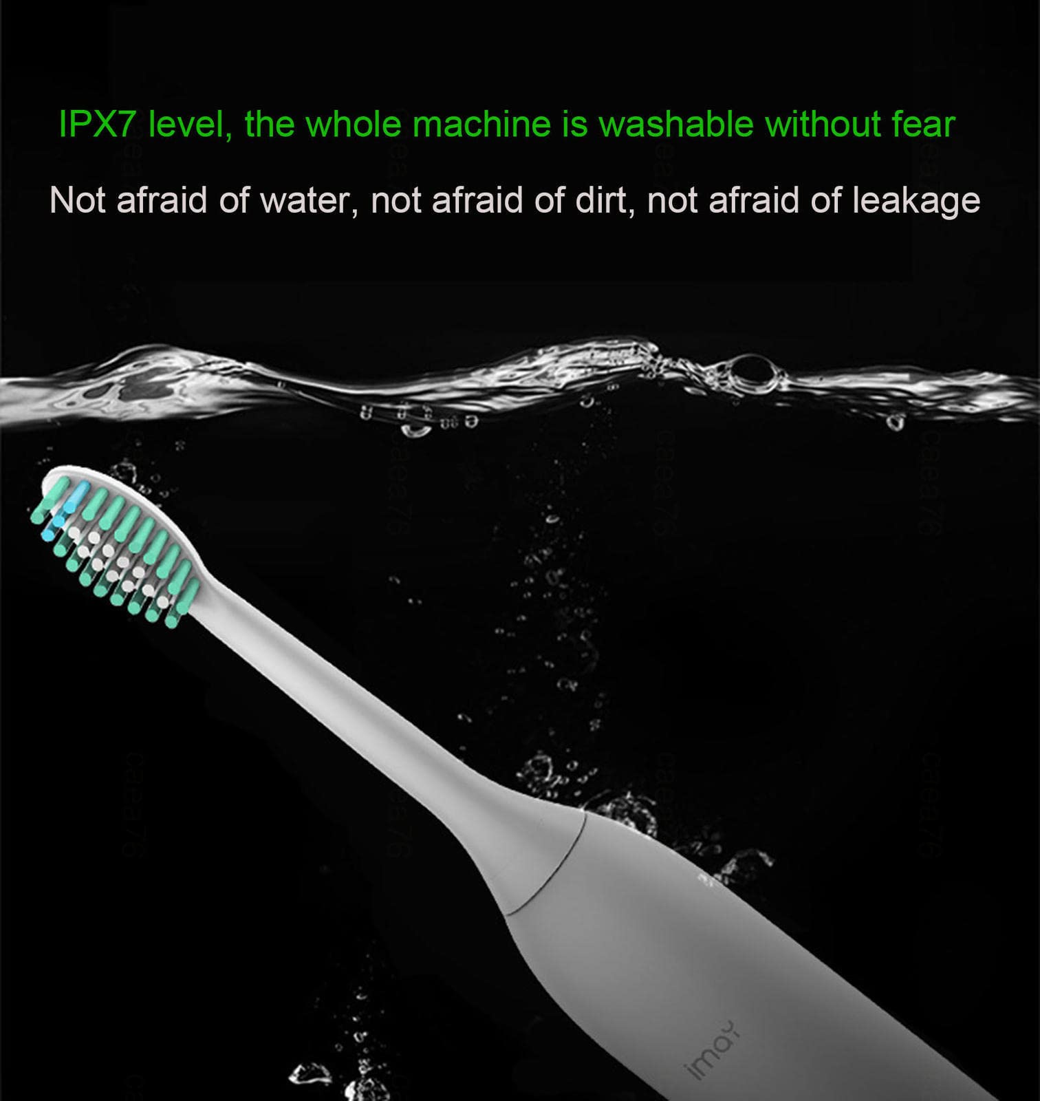 Spazzolino Elettrico Design Sonic Electric, 1 Manico, 2 testine per spazzolino, Display a 5 modalità con sbiancamento dei Denti,B
