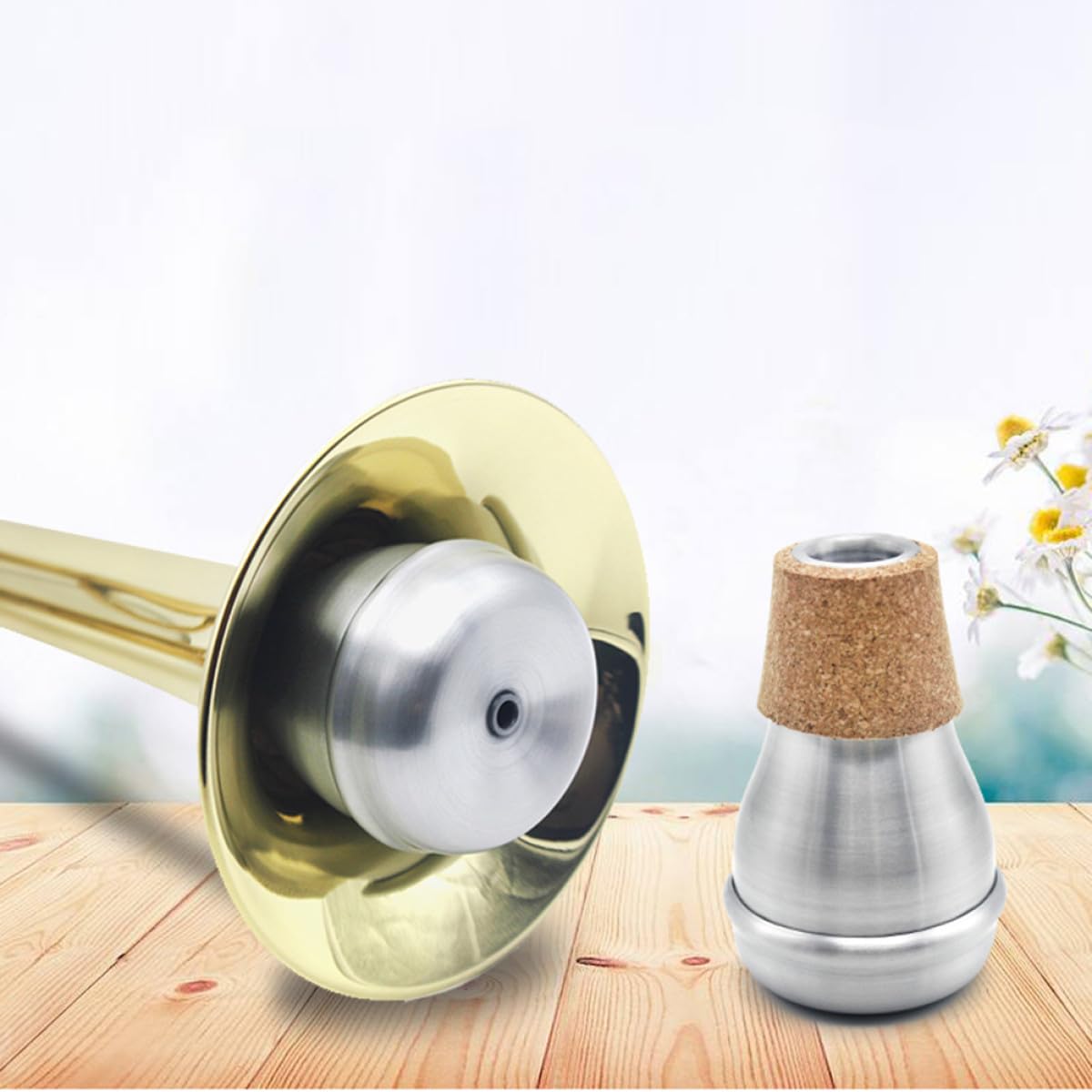 Sordina per Tromba in Alluminio, Dispositivo Silenziante Portatile, Migliora la Qualità del Suono per Jazz e Musica