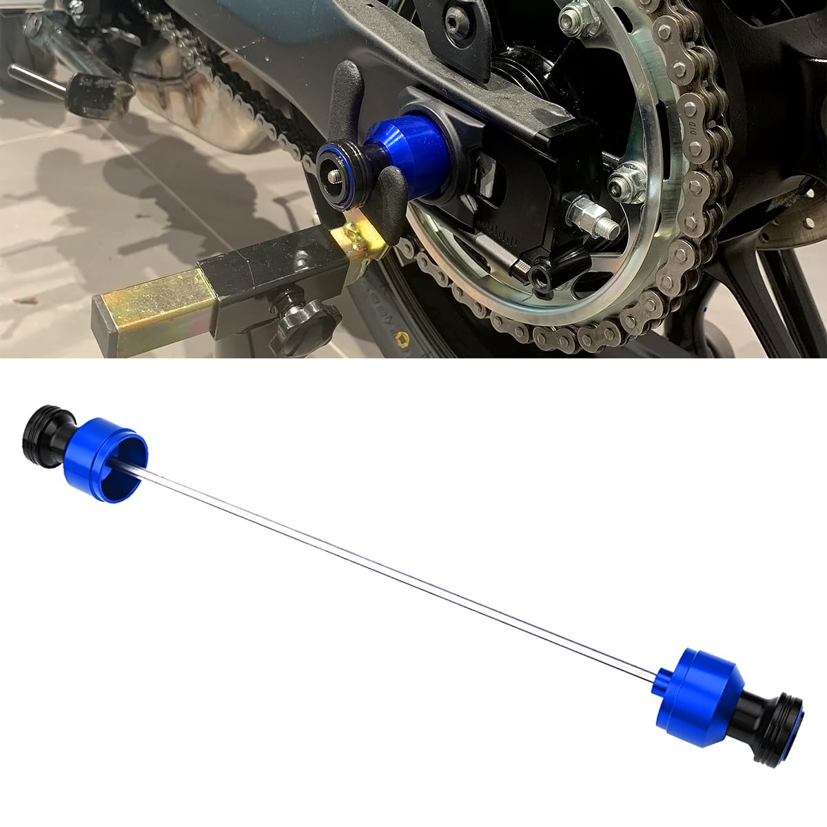 Pour MT07 MT 07 2025 2026 MT-07 2014-2024 XSR 700 R7 FZ07 Accessoires de moto Protection d'axe arrière Support Bobbins Support de montage Bobines Support de moto Adaptateur oscillant arrière (bleu)
