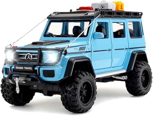 EROCK 124 Mercedes Benz G550 modelo de coche todoterreno, juguete de aleación de zinc con sonido y luz, adecuado para adultos y niños como regalos,