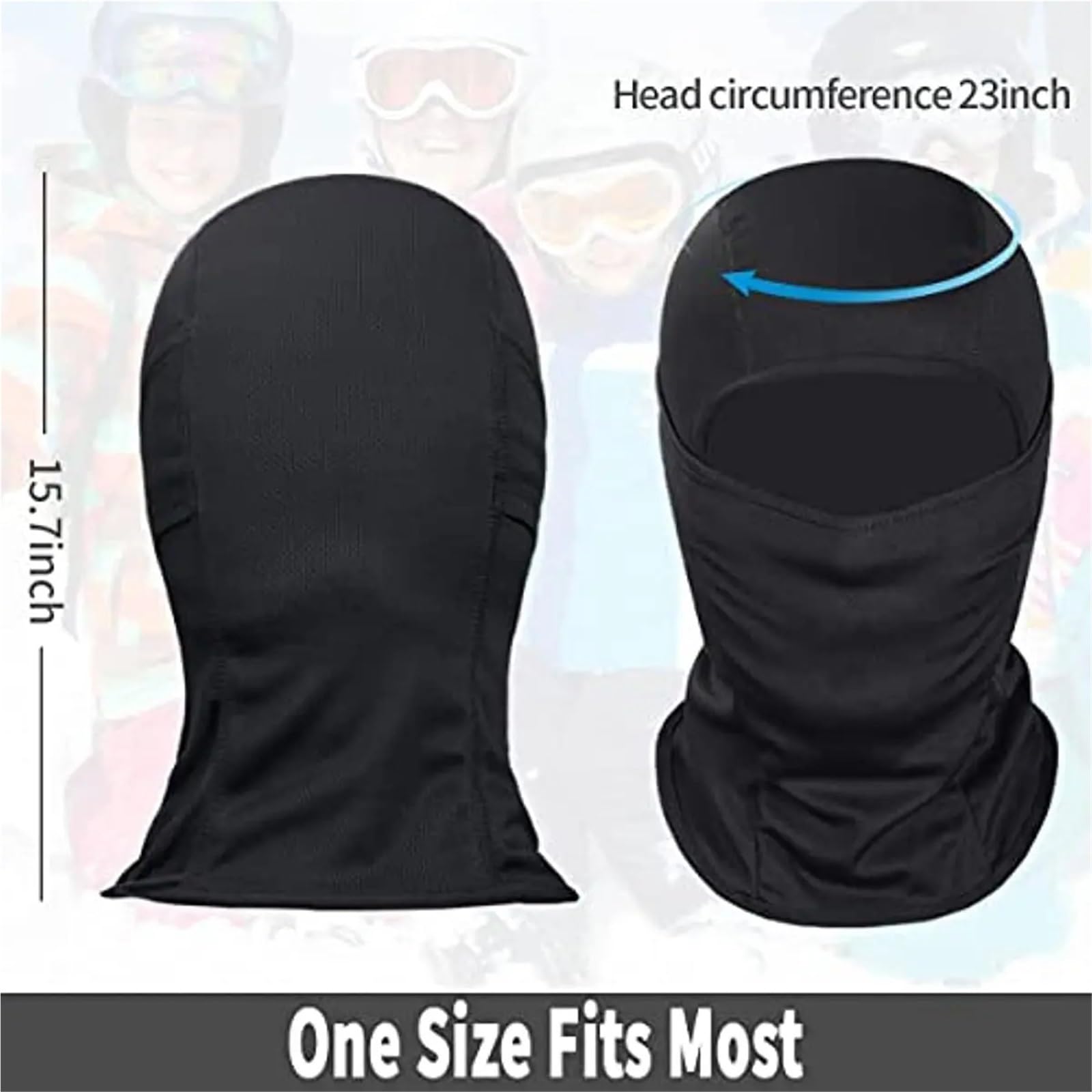 Lot de 2 Masques Ski for Homme et Femme, Masque intégral, Capuche, for la Neige, Moto, Course à Pied, par Temps Froid pour Sports Ski Extérieur