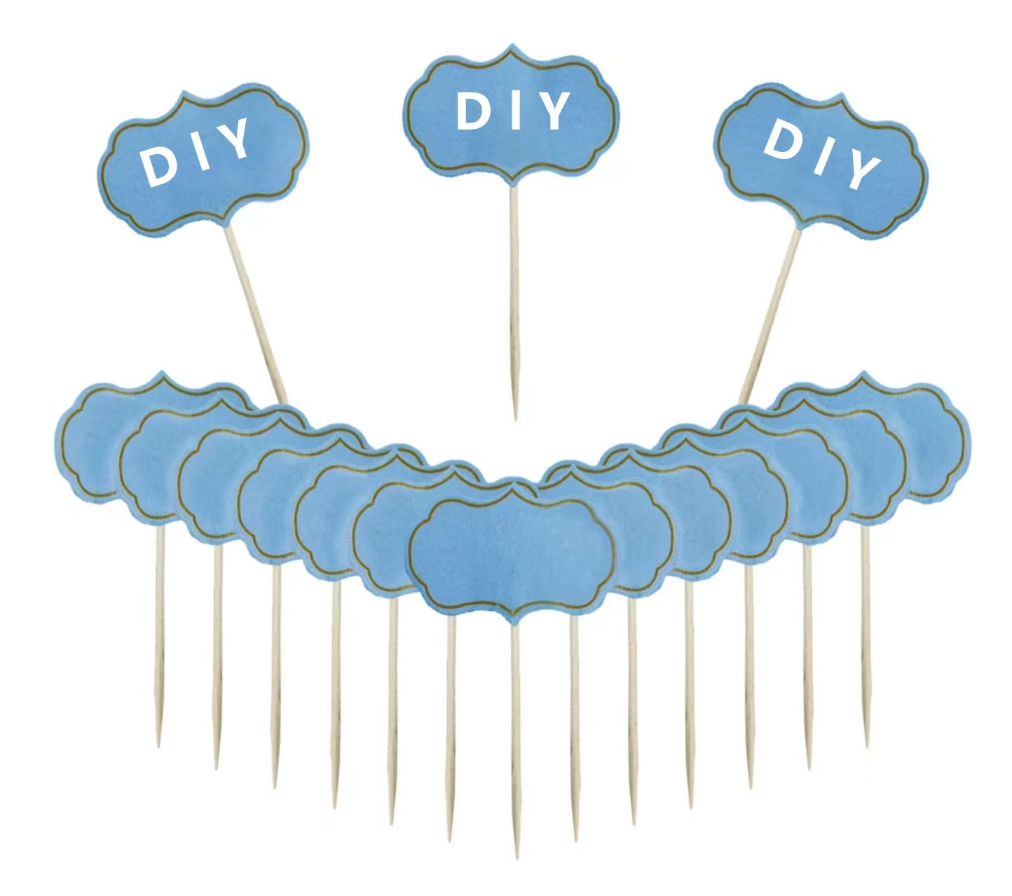 Solid Sky Blue Toothpick Flags, Writable Mini Toothpick Flags,Toothpicks Food Signs for Cheese, Party, Charcuterie Board, Cup cake Toppers Flag DIY Decoration（100 Pcs ）