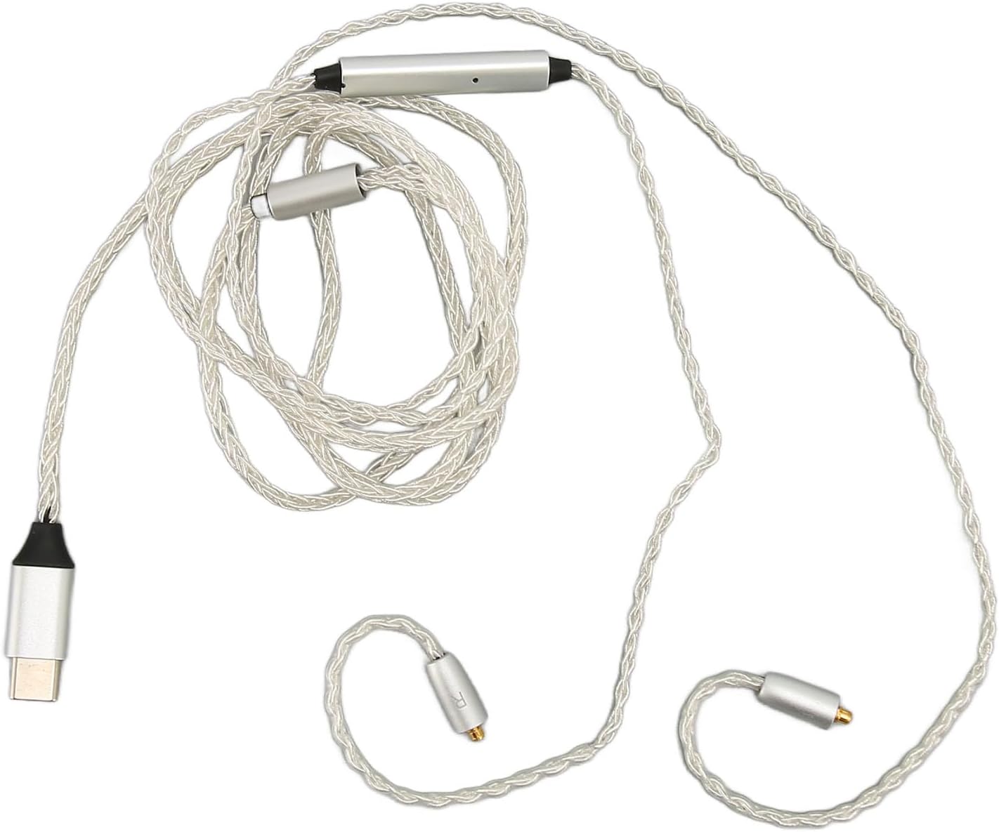 – Type C to MMCX Cable, Silver Plated Copper Earphone Replacement Cord with Microphone and Control Unit, for SE215 SE315 SE425 SE535 SE846 UE900 AUDIOSENSE TK200 T100