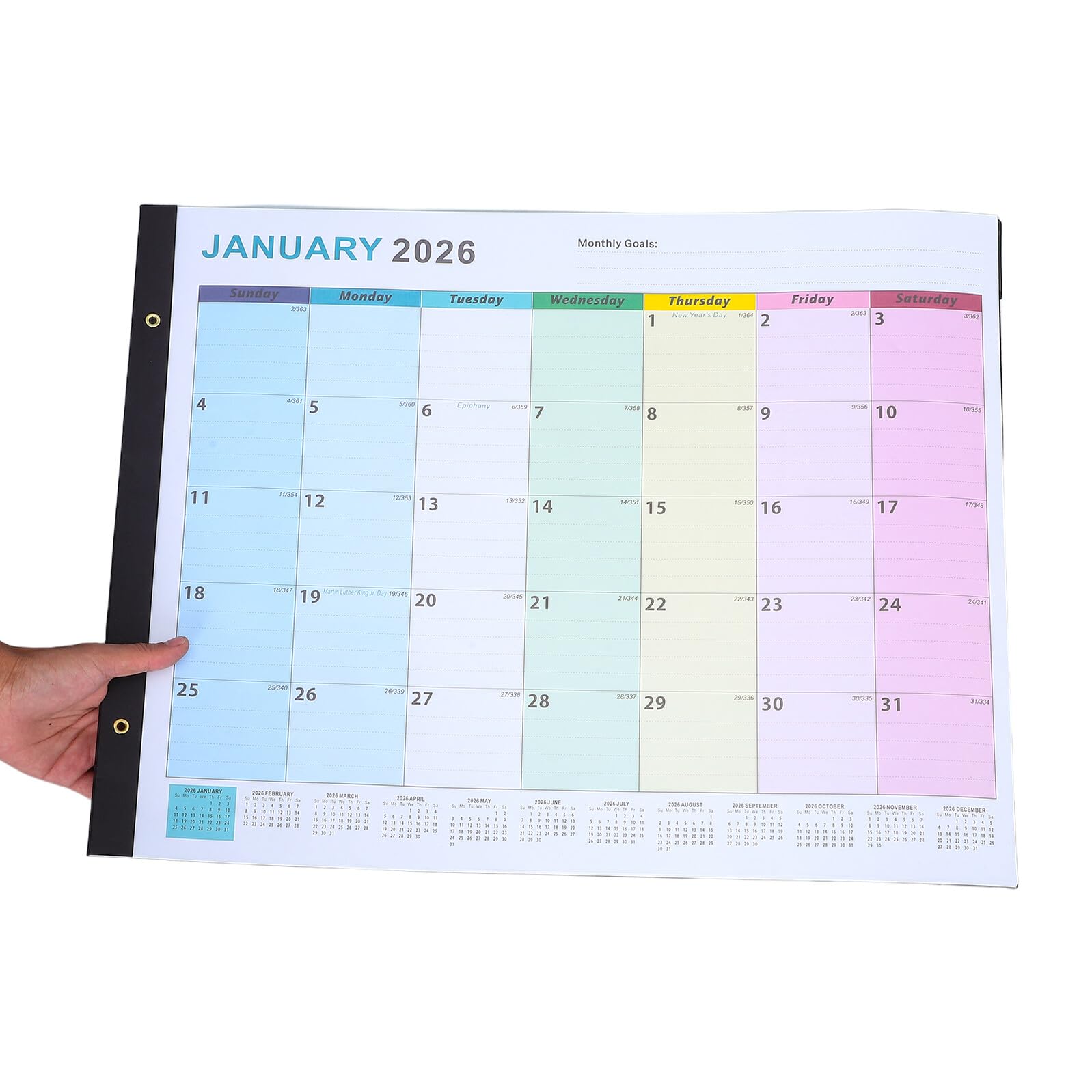 POPETPOP Calendario da Parete Grande 2026-2027 Planner Mensile Verticale Formato Poster per Ufficio e Casa Ampia Area per Note e Organizzazione Annuale