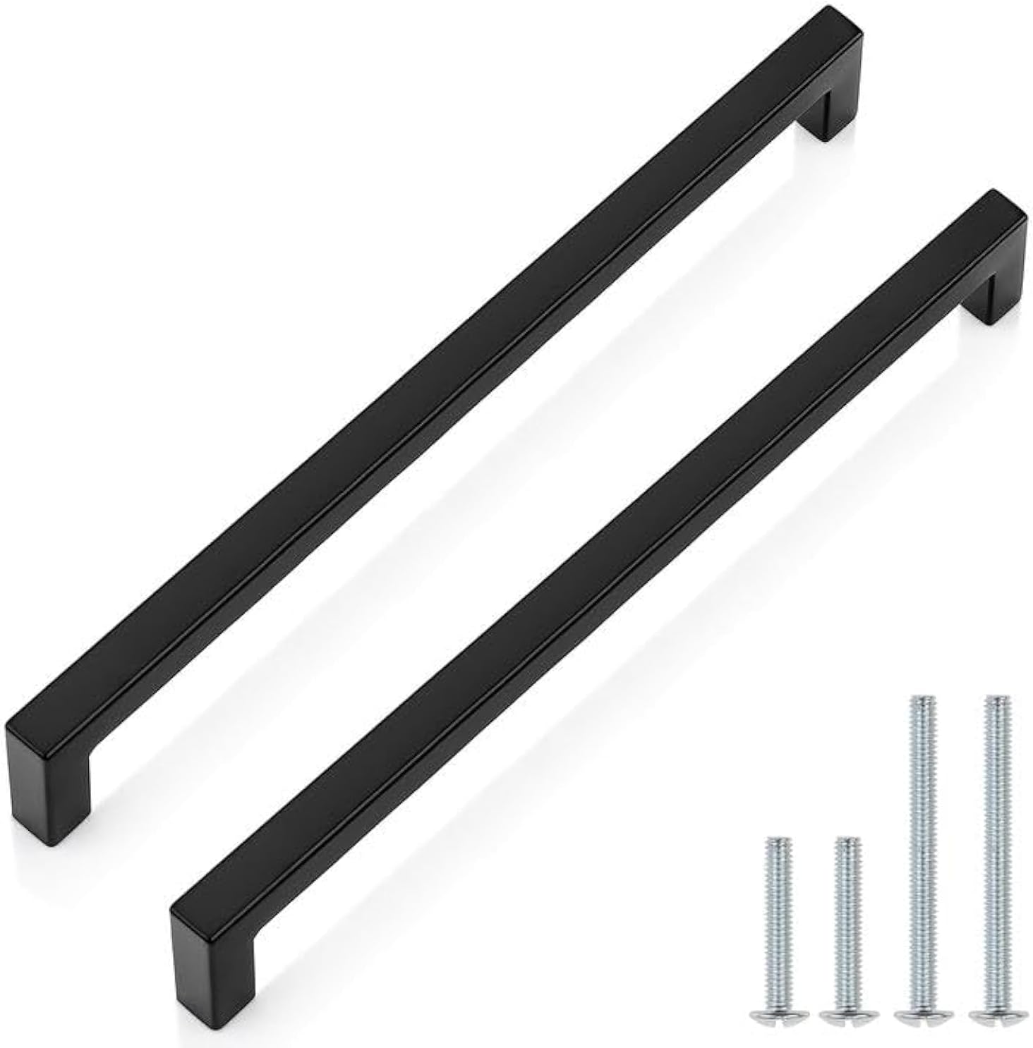 Probrico Cabinet Handles Stainless Steel Kitchen Drawer Pulls Square Bar Cabinet Hardware for Kitchen Bathroom Cupboard Dresser Black 50 Pack 5 Inch (128mm) Hole Center