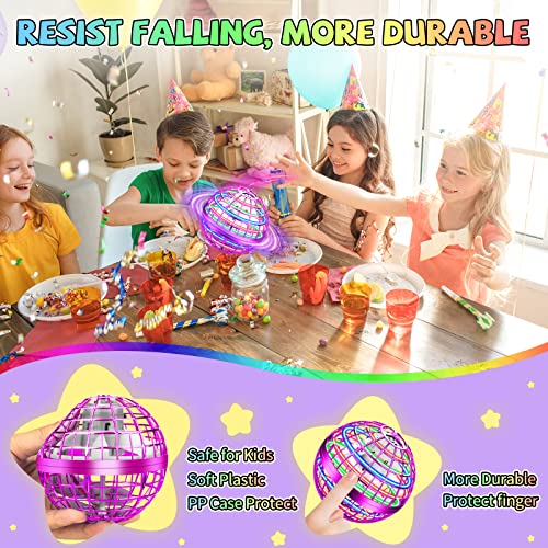 HahaBall Flying Orb Ball Toys,Galactic Fidget Spinner Ball,Hover Ball Cosmic Globe Boomerang Ball,Flying Ball with RGB Lights Boomerang Spinner 360 Spinning Safe for Boys Girls Adults, (Blue)