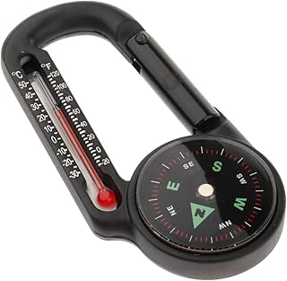 MERISHOPP® 3 in1 Multifunction Camping Mini Carabiner Clip Keychain Compass Thermometer | Sporting Goods | Outdoor Sports | Camping & | Gear | 1 Piece Compass Thermometer Carabiner-picture-25