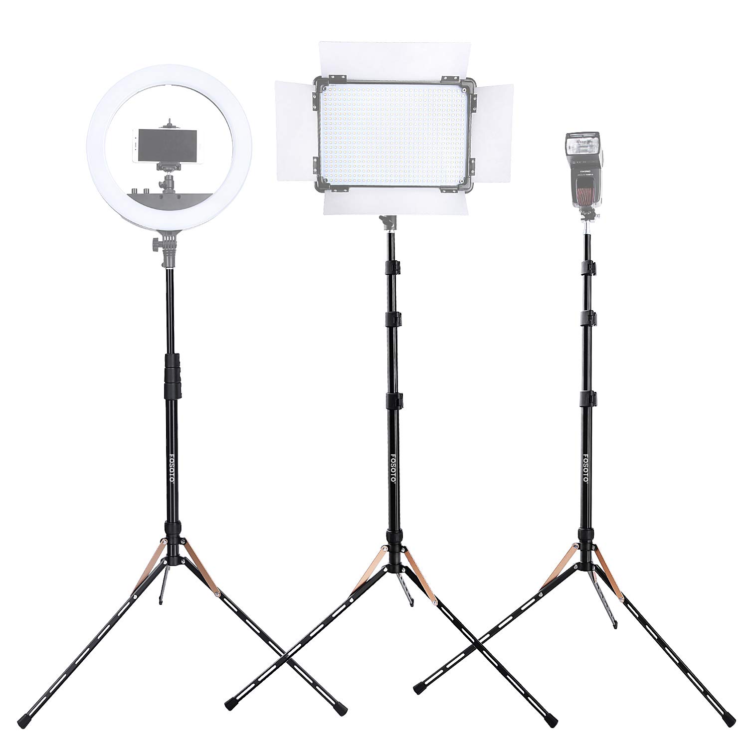Amazon | FOSOTO ライトスタンド 190cm コンパクト 照明スタンド