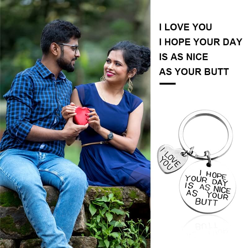 Miniatura 6 de Llavero con texto en inglés I Hope Your Day Is As Nice As Your But, regalo para novio, novia, esposa, marido, regalo, Metal, S