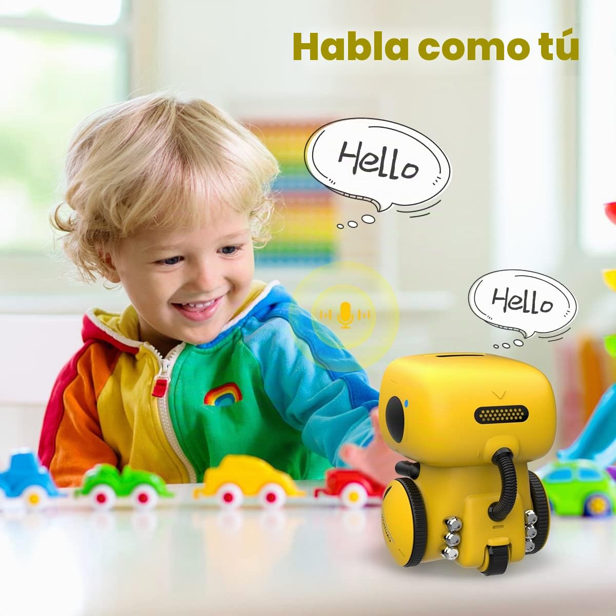 REMOKING Robot inteligente para niños, juguete interactivo educativo, regalo para niños y niñas (amarillo)