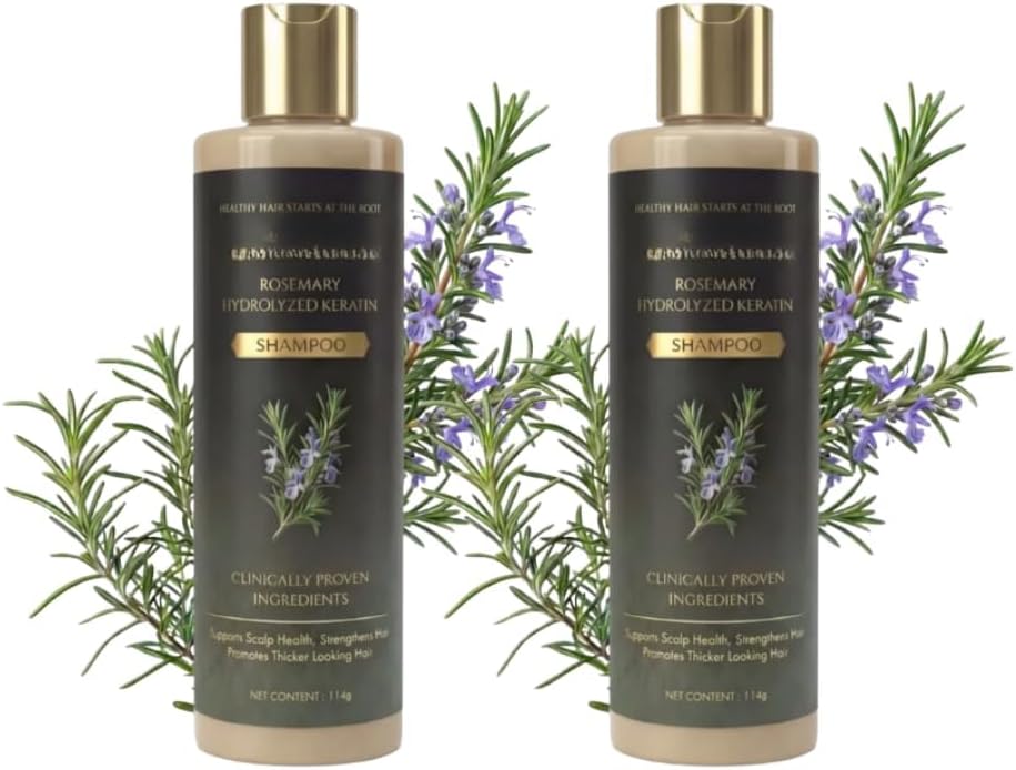 Rosemary Growth Support Shampoo – Strengthens Hair Roots & Supports Healthy Hair Growth | Reduces Hair Fall & Nourishes Scalp | Suitable for All Hair Types (Pack of 2)