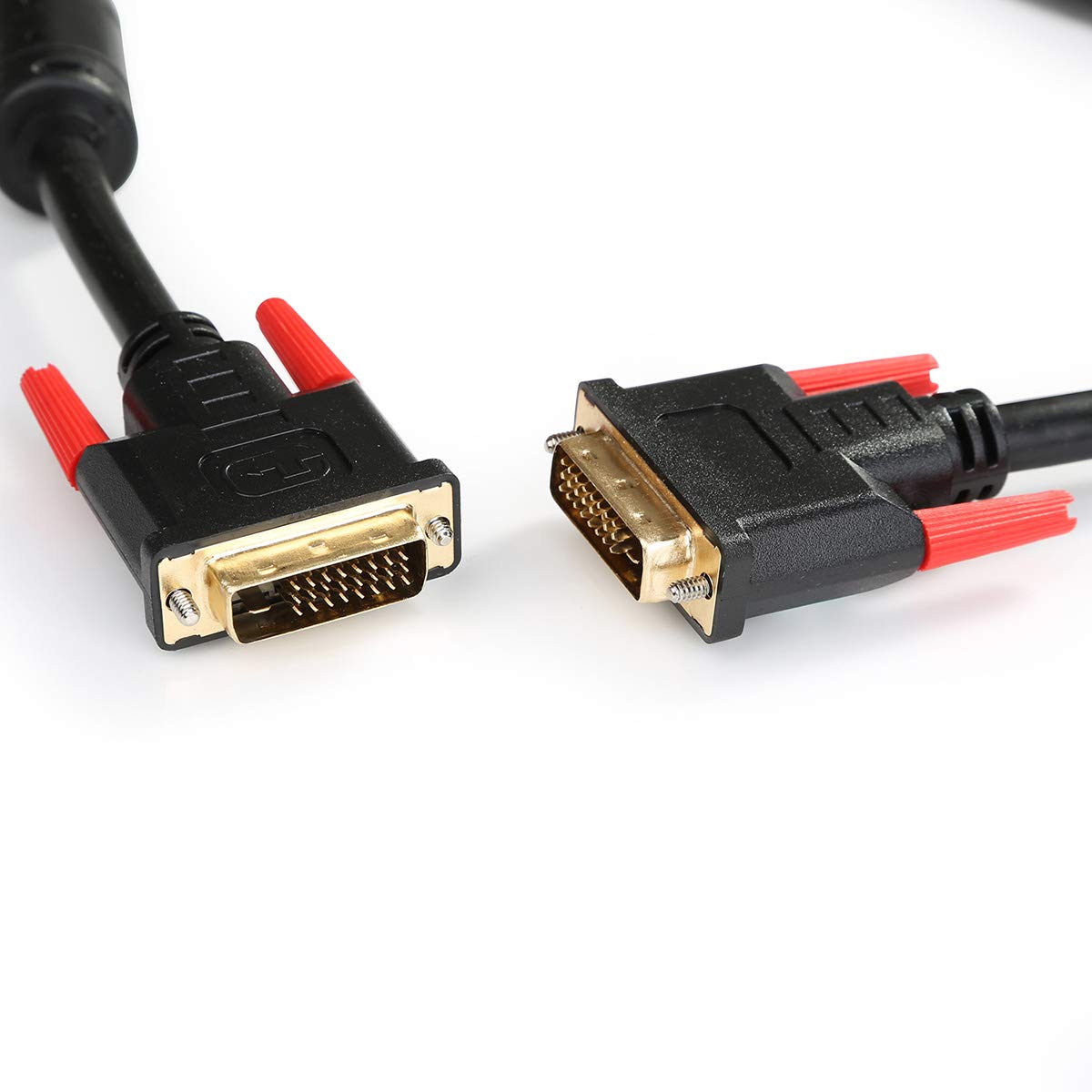 DVI-D Dual Link Cable 25ft, Premium DVI-D Male to Male Computer Video Cord, DVI-D Dual Link 24+1 M-M Monitor Cable, 28AWG Shielded Wire with Gold Plated Connectors - 25 Feet Black