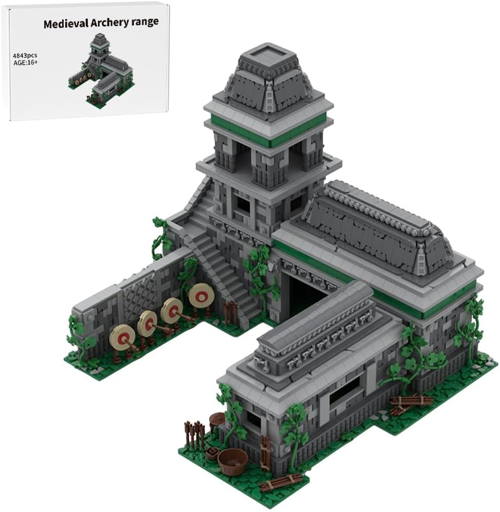 Medieval Archery Range Building Blocks Set, Collectible Medieval Architecture Model DIY Assembly Kit, Ideal for Blocks Enthusiasts/Historical Building Lovers (4843PCS)