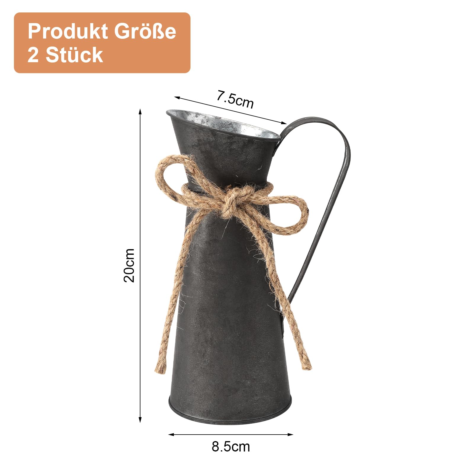 Vase Vintage Vase Métal Vintage Soyizom - Style Français - Décoration Rustique Shabby Chic