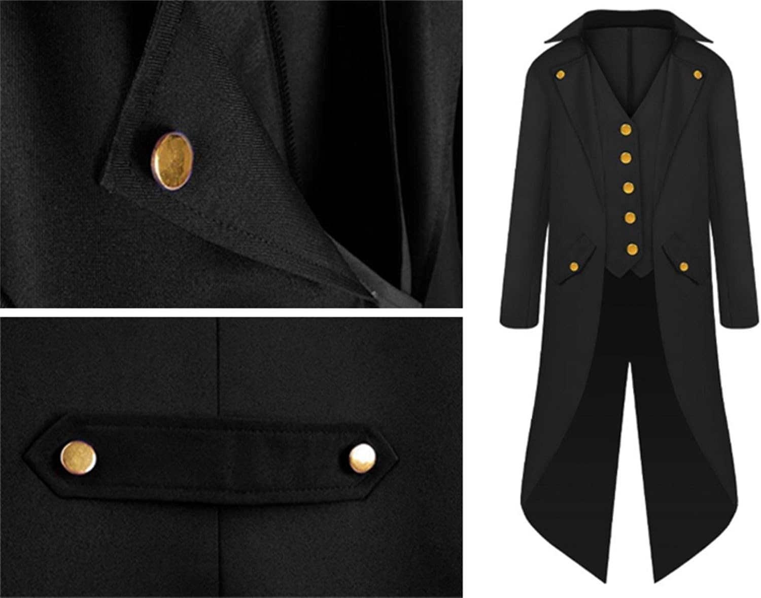Inmeilifus Boy's Plague Doctor Costume Vintage Steampunk Clothing Halloween Gothic Victorian Medieval Renaissance Tailcoat