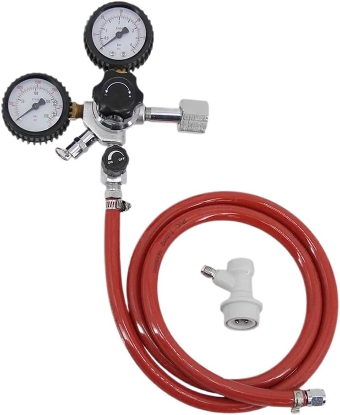 co2 regulator, Co2 Regulator On Ball Lock Disconnect Draft Beer Soda Dispenser 1.2Meter Gas Line Assembly DIY Homebrew Kegerator,for kegerator(CGA320)