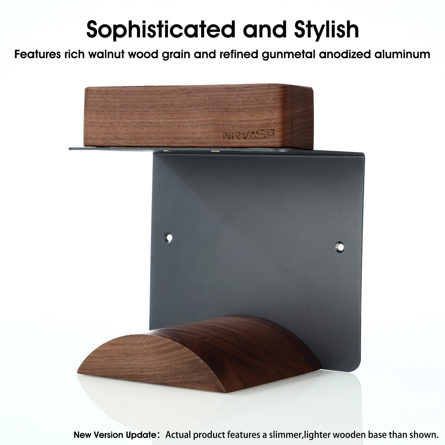 NIRVASH Walnut VR Headset Wall Mount Holder, Wood VR Wall Stand Storage Hook Compatible with Meta/Oculus Quest 3, 2, 3S, Vive Display Hanger, Game Room Decor Vintage Gift Organizer Shelf (No Charger)