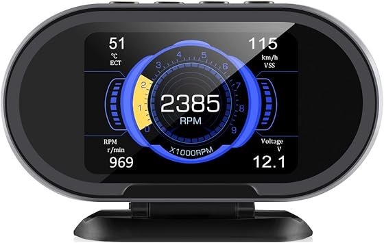 KW206 Head Up Display Computer Scanner OBD2 Car On-Board Real-time Data OBD 2 Clear Trouble Code Water Temperature Gauge for All Vehicle