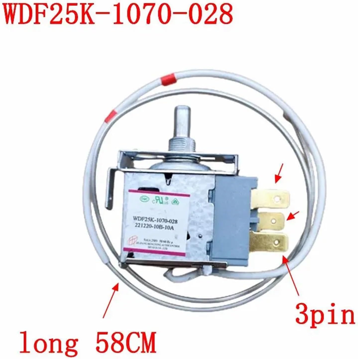 Thermostat For Refrigerator Temperature Controller Switch WDF25K-1070-028 3pin Parts