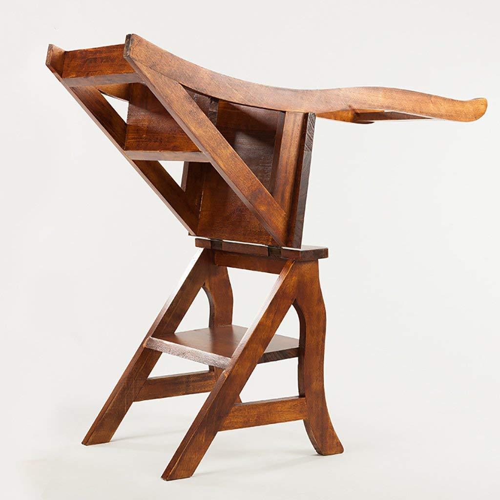 GZ Mobili per la casa Scale Multi-Funzione Sedie in Legno massello Pieghevole Dual Scopo Living Room Back Chair Ladder