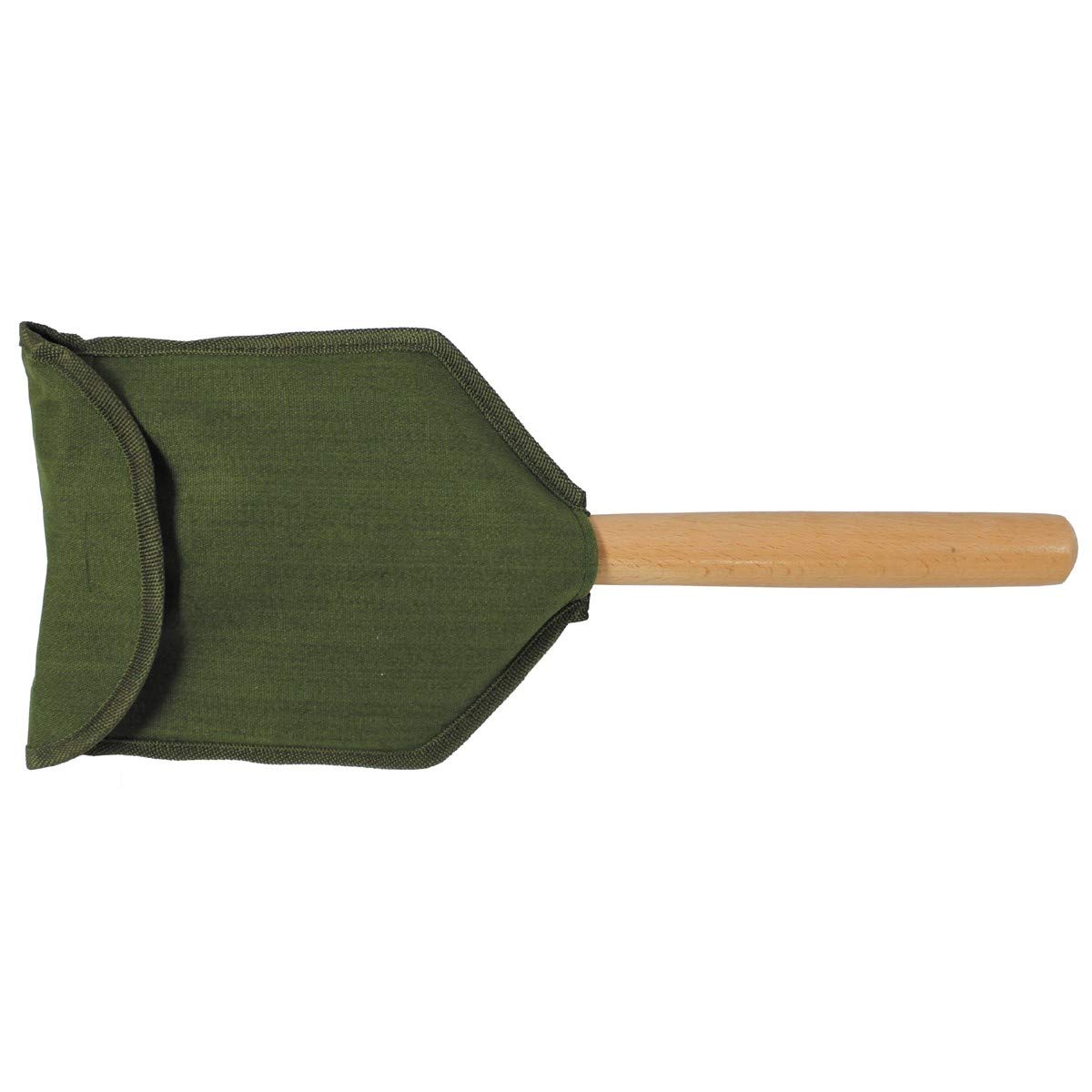 Max Fuchs Folding Shovel OD Green Wooden Handle Cover Used