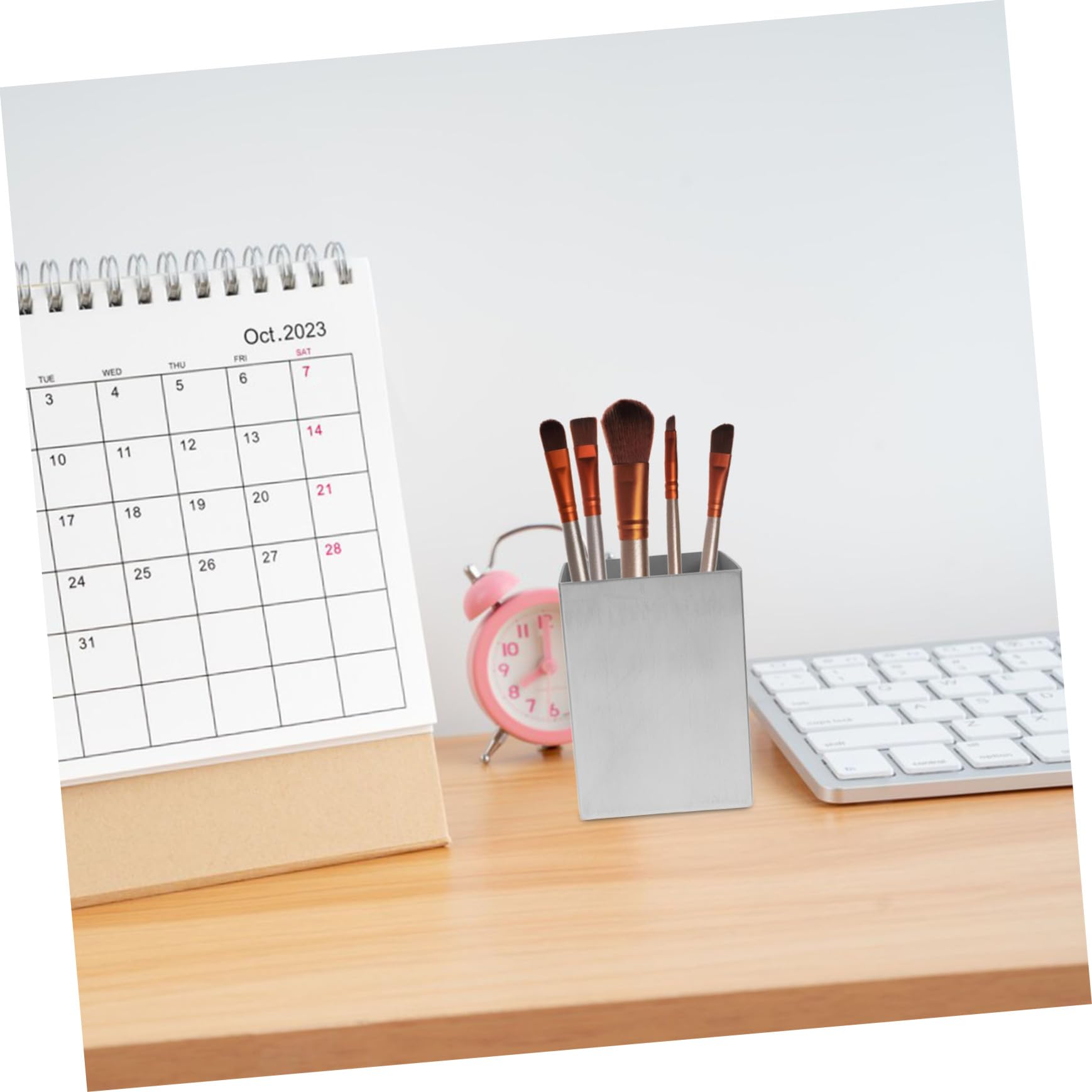 Holibanna Portapenne in Acciaio Inossidabile Spesso Contenitore per Matite Organizer da Scrivania Multifunzionale per Ufficio e Casa Capacità Ampia Portatile per Cancelleria e Piccoli