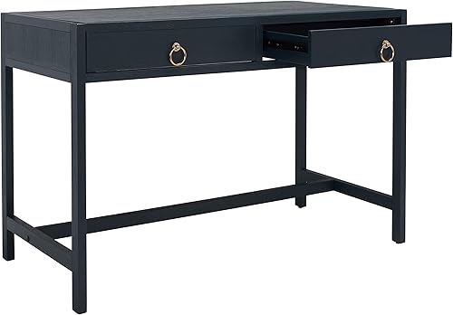 Miniatura 5 de SAFAVIEH Home Collection Esther Navy - Escritorio con 2 cajones, tamaño mediano