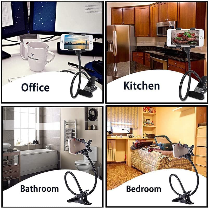 Generic-Adjustable-Tabletop-Long-Arm-Gooseneck-Clamp-Universal-Lazy-Mount-Flexible-Mobile-Stand-Cell-Phone-Clip-Holder-Lazy-Bracket-Heavy-Mobile-Smartphones-Stand-for-Office-Table-Bed-Kitchen-Black
