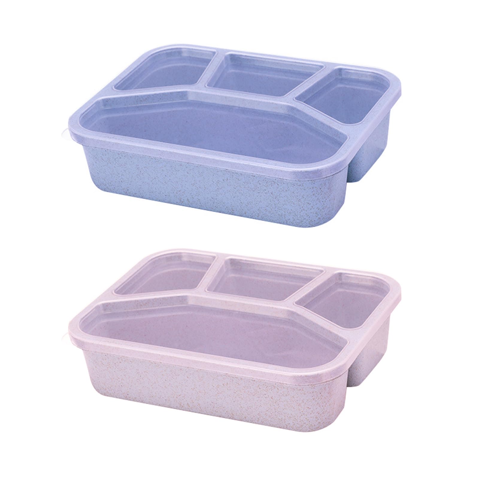 Toguma2Pcs Bento Boxes Lunch Boxes with 4 Compartment Meal Prep Container Food Storage Containers Snack Boxes Dividing Picnic Box for Work Travel (Blue/Pink)