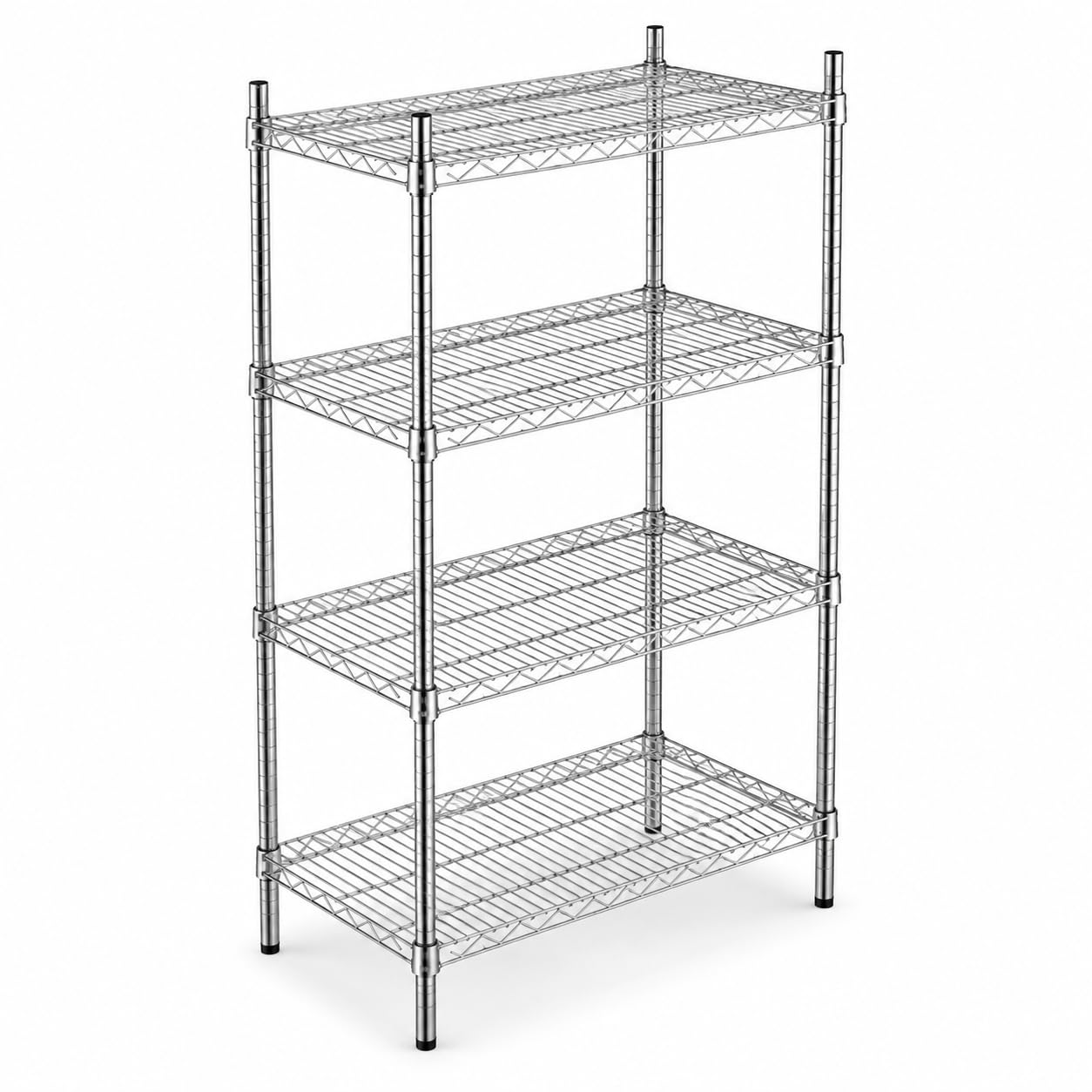 Chrome Wire Shelving Unit by Glownary – 18 X 24 X 54 Inches, Epoxy-coated Metal, Black, Model 465c1824k54
