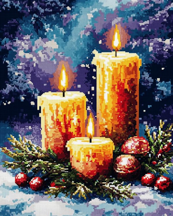 La Mejor Lista de Kits de decoración de telas los 5 mejores. 47 Kits de punto de cruz con estampado de Navidad, velas de Navidad, kits de adornos de punto de cruz para adultos principiantes, kits de bordado contado para decoración del hogar de...