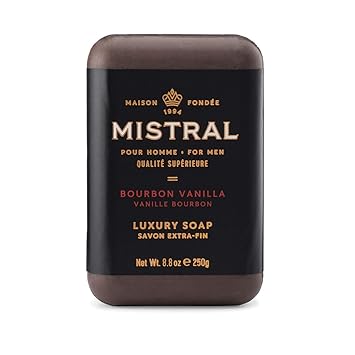 Mistral Bar Soap Organic, Bourbon Vanilla, Large, Natural Exfoliation