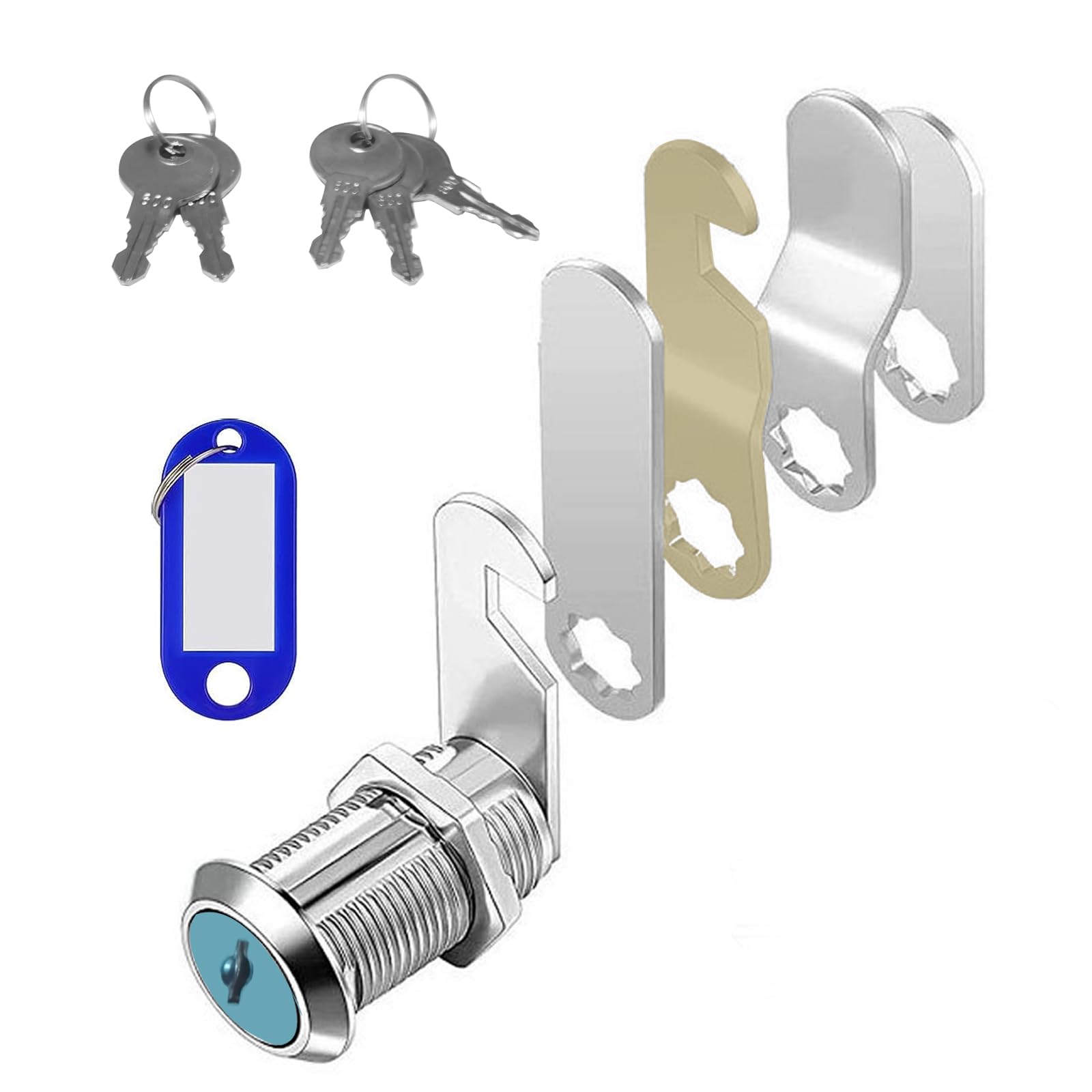 Cerradura Buzón, Seguridad Cerradura Taquilla Con 5 Llaves 16mm Viene con 5 Placas de Bloqueo Diferentes Cerradura de Levas Para Puerta de Armario Buzón Archivos Escritorio de Oficina