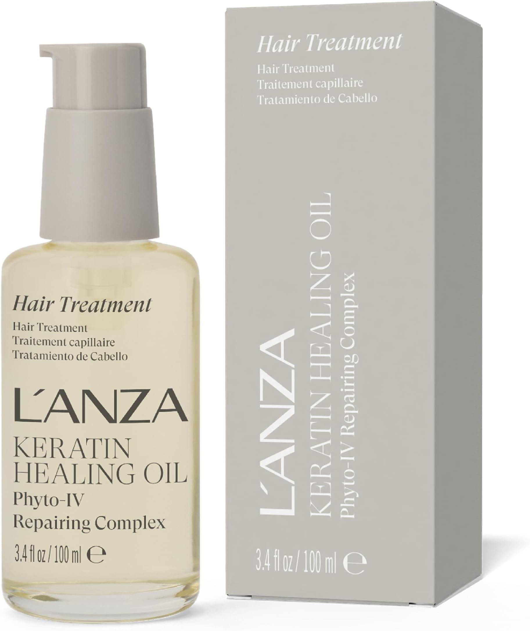L'ANZA Keratin Healing Oil Hair Treatment Repairs Dry, Damaged Hair, Split Ends, Smooths Flyaways, Adds Silky Shine, Color Safe Anti Frizz, Heat & UV Protection Anti-Humidity, Sulfate Free