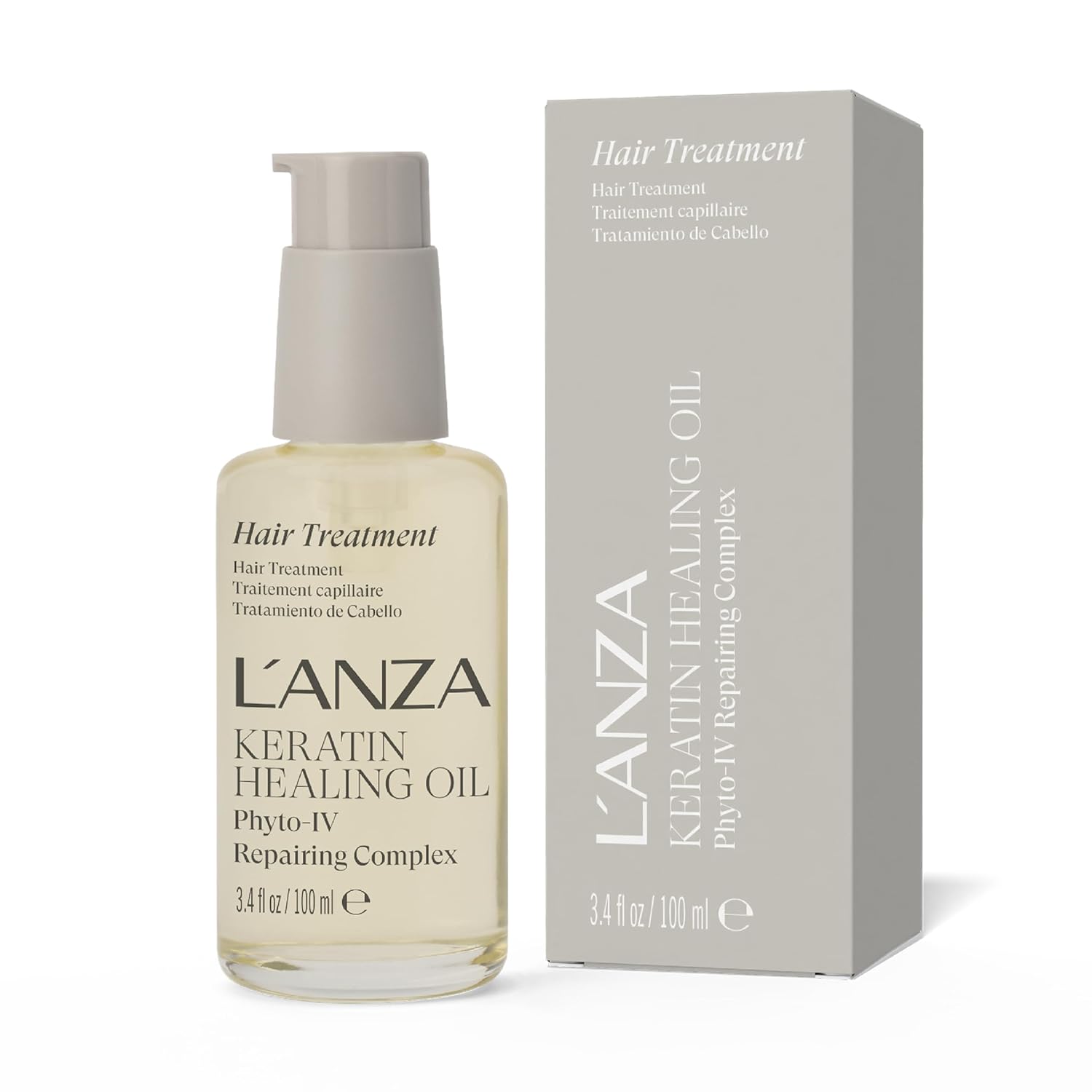 L'ANZA Keratin Healing Oil Hair Treatment Repairs Dry, Damaged Hair, Split Ends, Smooths Flyaways, Adds Silky Shine, Color Safe Anti Frizz, Heat & UV Protection Anti-Humidity, Sulfate Free