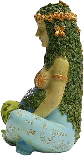 Miniatura 3 de Estatua de la Madre Tierra, 7 "Fertilidad Gaia Diosa Estatua, Naturaleza Embarazada Wiccan Altar Suministros, Moon Yoga Alter Table Witchcraft