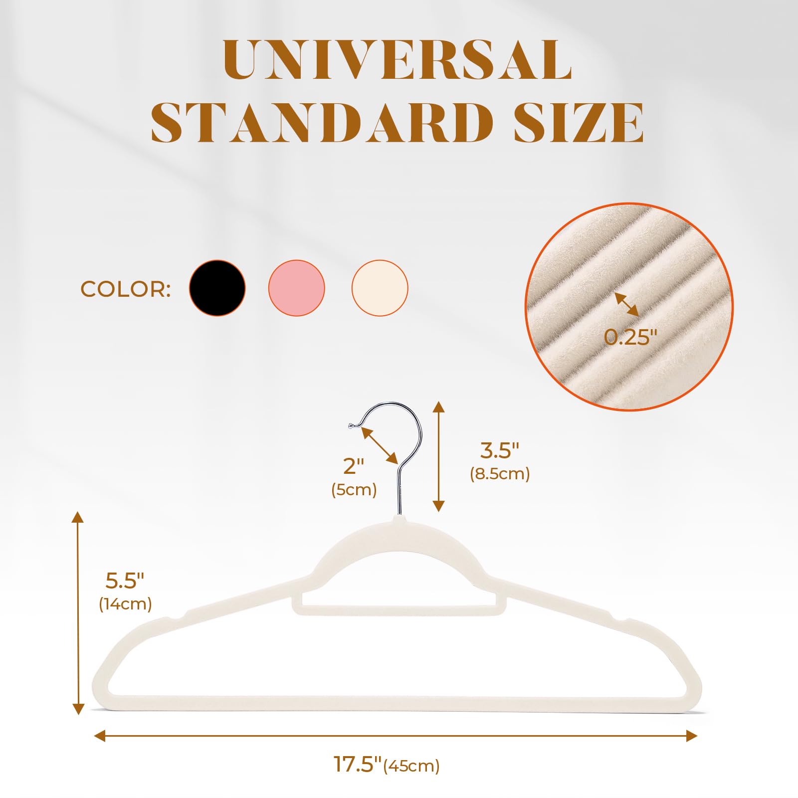 HOUSE DAY Perchas de terciopelo con barra de corbata, paquete de 20 perchas de ropa antideslizantes, ahorro de espacio, perchas de fieltro para pantalones, abrigos, trajes, camisas, bufandas, sin