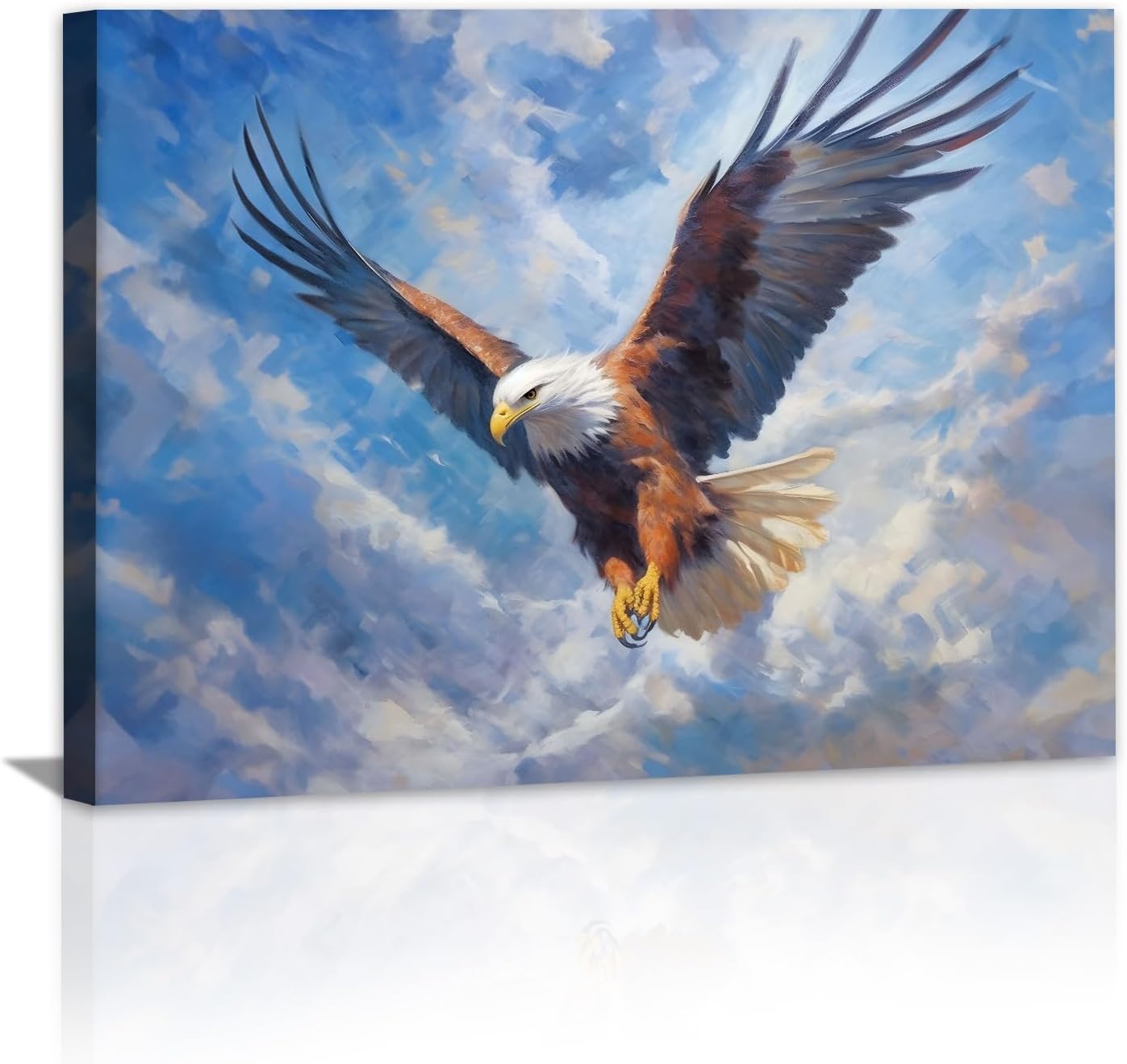 Flying Eagle Canvas Wall Art Modern Wall Decor Gallery Canvas Wraps Framed for Living Room Home Bedroom Decoration Modern Framed Artwork Decor Ready to Hang 12"x16"